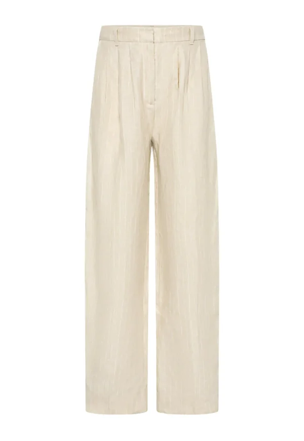 Best Lucille Trouser - Beige Pinstripe Women Pants
