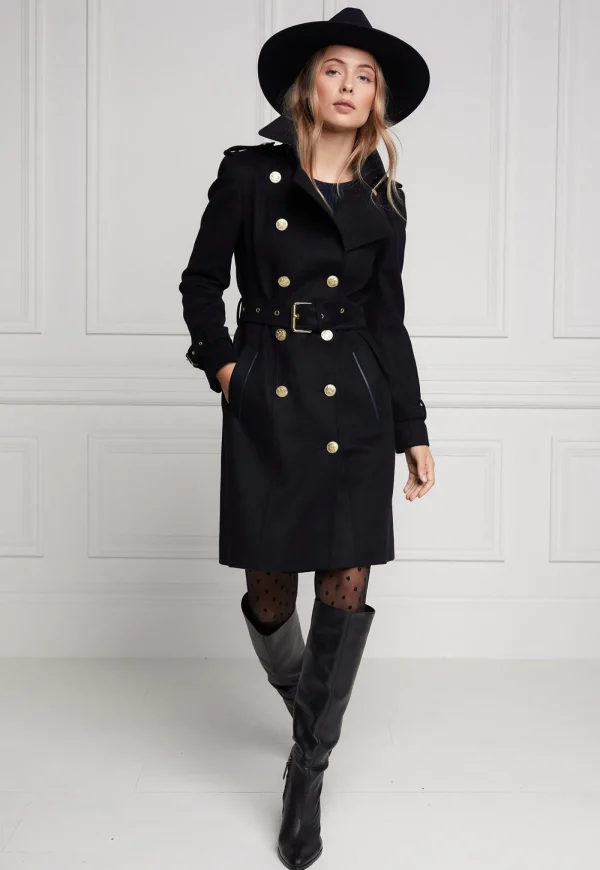 Fashion Marlborough Trench Coat - Soft Navy Women Coats