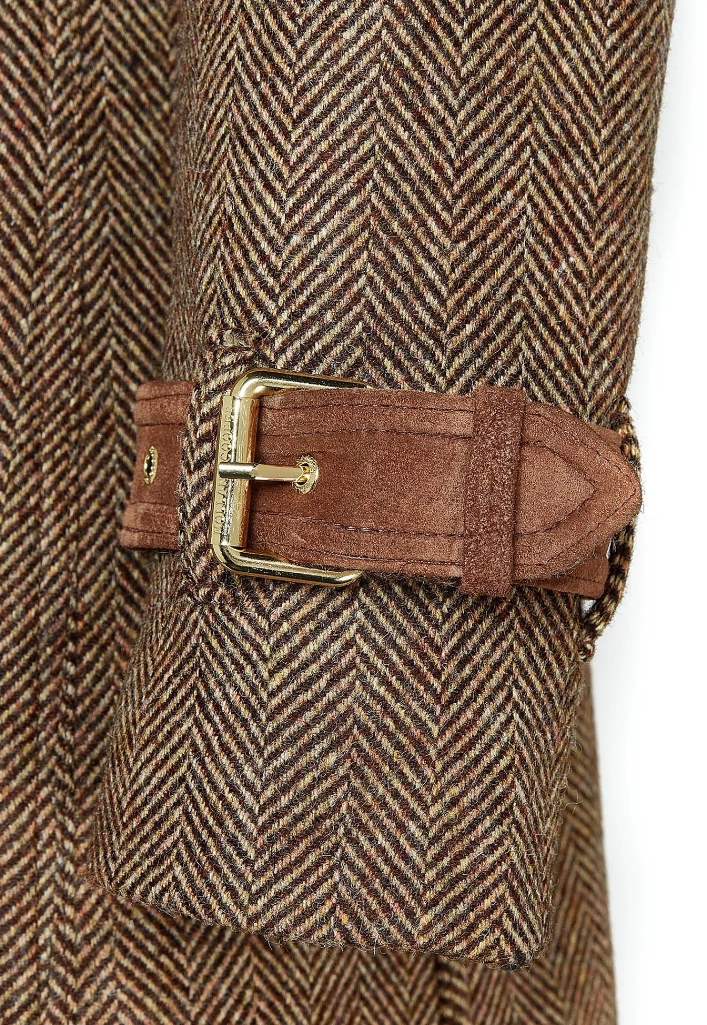 marlborough_trench_coat_f_6-2.webp Sale Marlborough Trench Coat Full Length - Large Scale Brown Herringbone Women Coats
