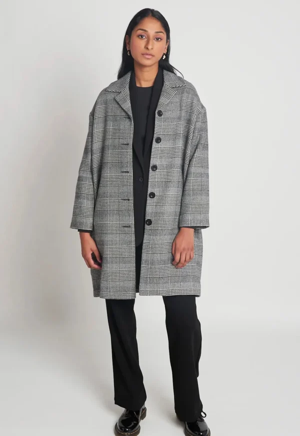 New Mars Attacks Coat - Houndstooth Check Women Coats