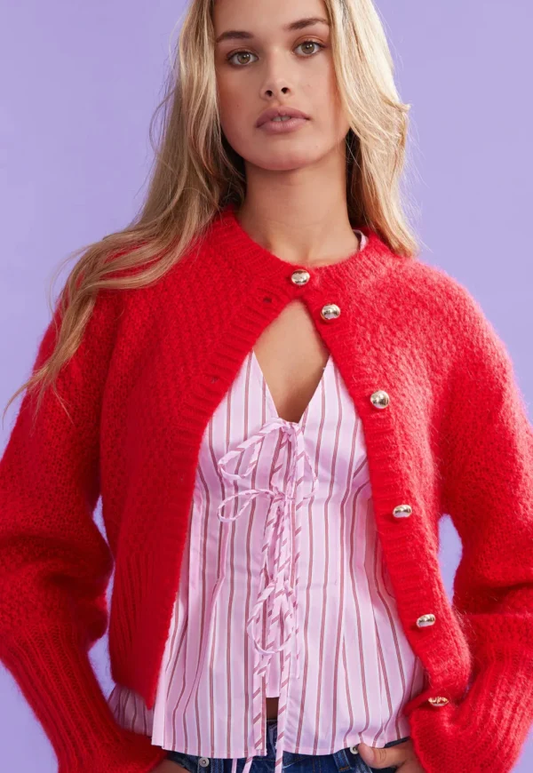 Best Matilda Cardigan - Cherry Women Knitwear