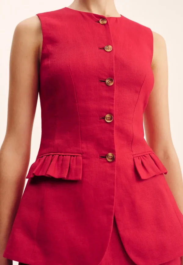 Outlet Matilda Gilet - Red Women Tops & Tees