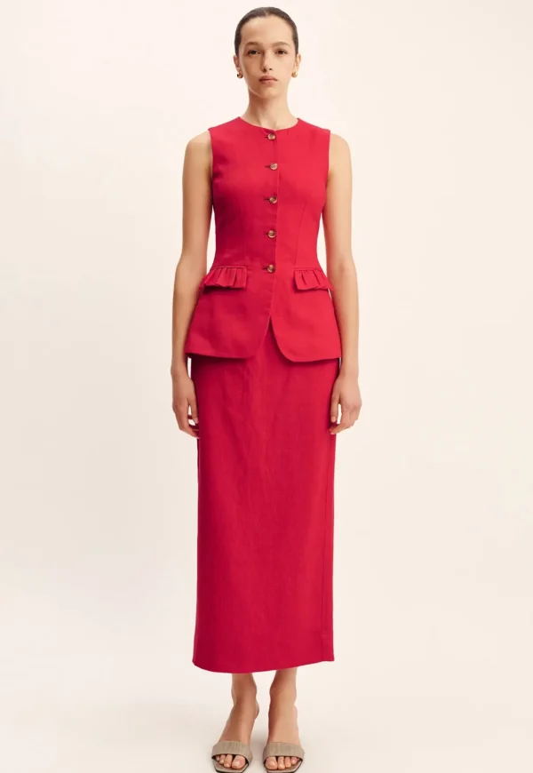 Outlet Matilda Gilet - Red Women Tops & Tees