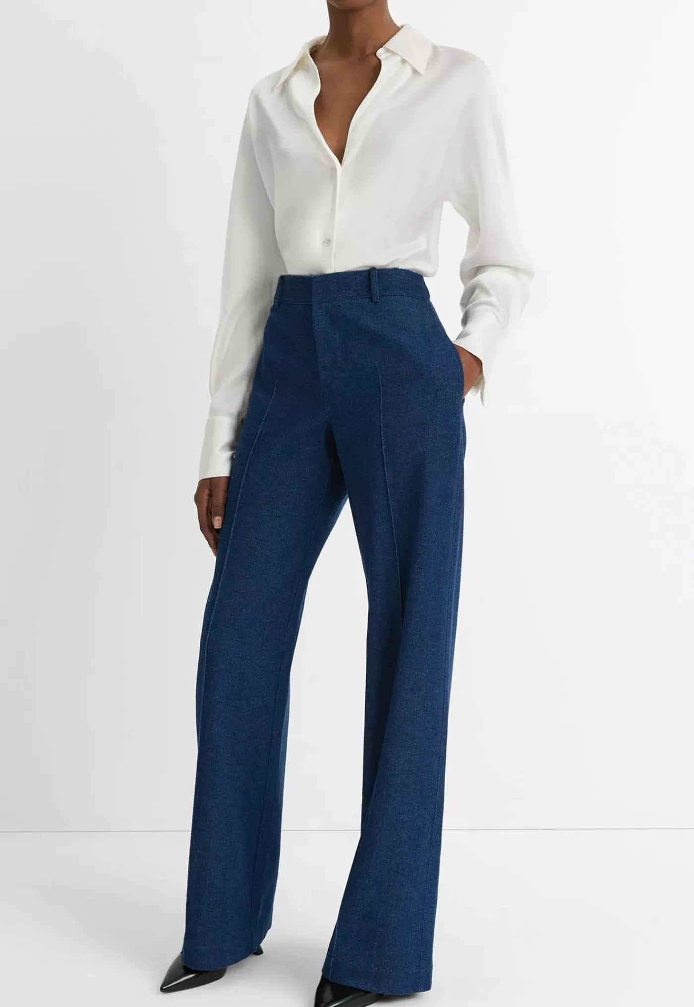 mid_rise_pintuck_twill_wi_1.webp Fashion Mid Rise Pintuck Twill Wide Trouser - Indigo Women Pants