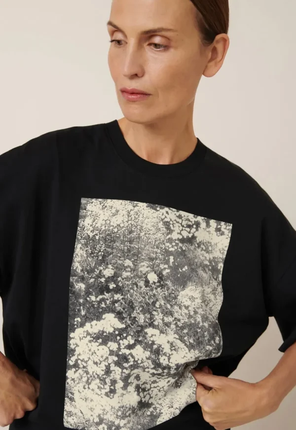 Outlet Monochrome Tee - Black Women Tops & Tees