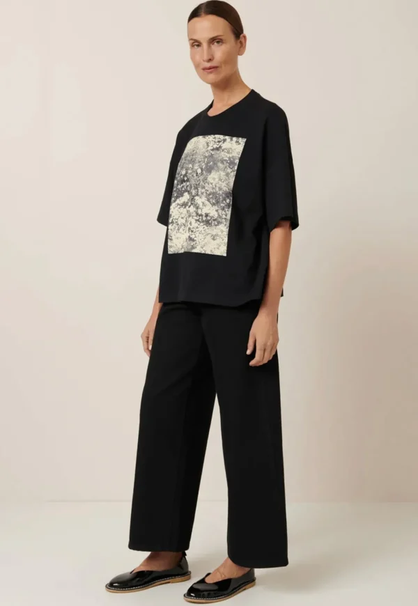 Outlet Monochrome Tee - Black Women Tops & Tees