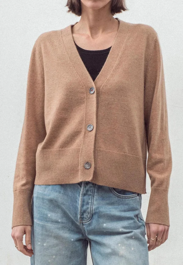 Discount N.09 Cashmere Cardigan - Tan Women Knitwear