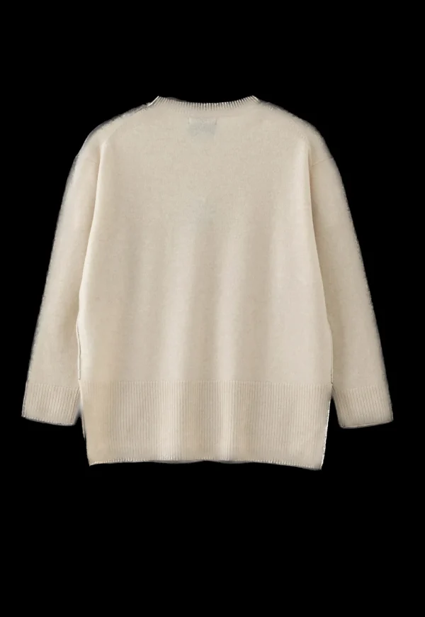 Discount N.284 Cashmere High Low Crew - Pearl Shell Women Knitwear