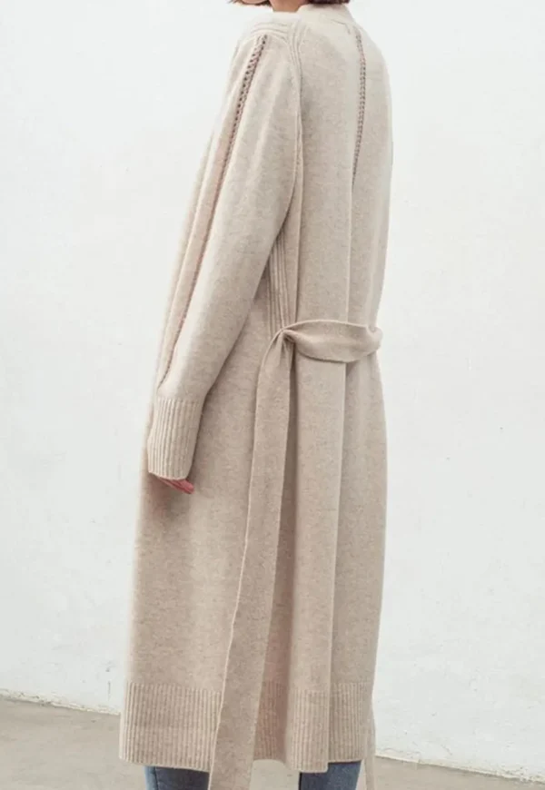 Fashion N.168 Long Cashmere Blend Cardigan - Shell Women Knitwear