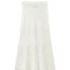 Online N.253 White Stripe Mock Crochet Skirt - Ivory Women Skirts