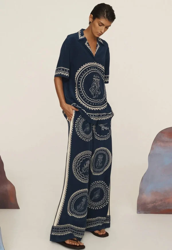 Discount Oceane Silk Shirt - Blue Women Tops & Tees