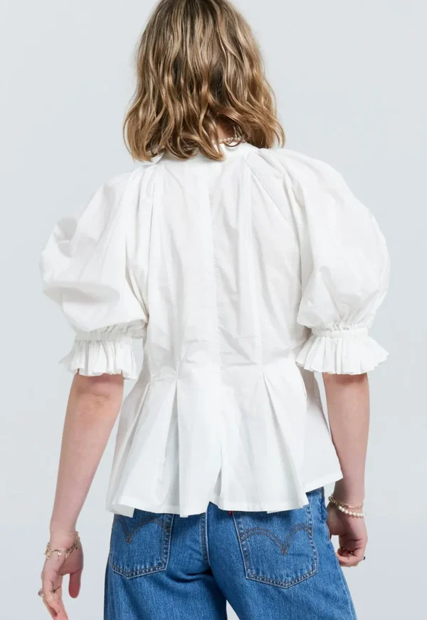 Clearance Organic Cotton Melody Top - Off White Shirting Women Tops & Tees