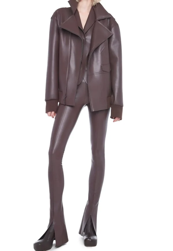 Clearance Oversized Moto Jacket - Chocolate Women Blazers & Jackets
