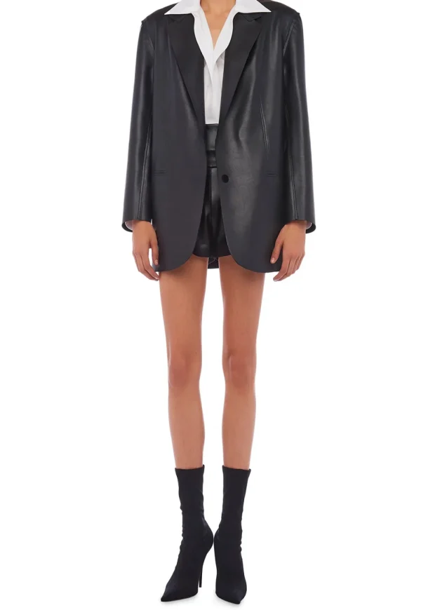 Discount Oversized Single Breasted Jacket - Black Women Blazers & Jackets