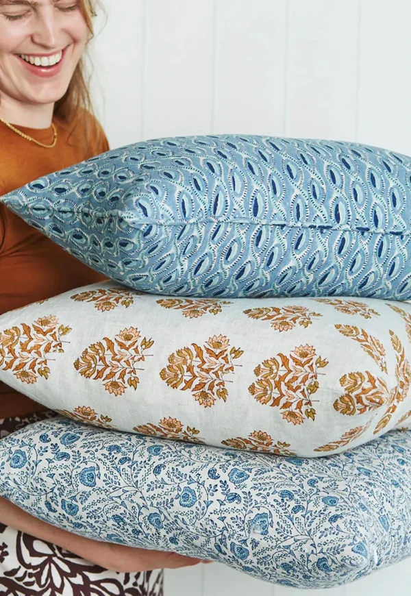Hot Pali Fresh Azure Linen Cushion 50x50 Cushions & Throws