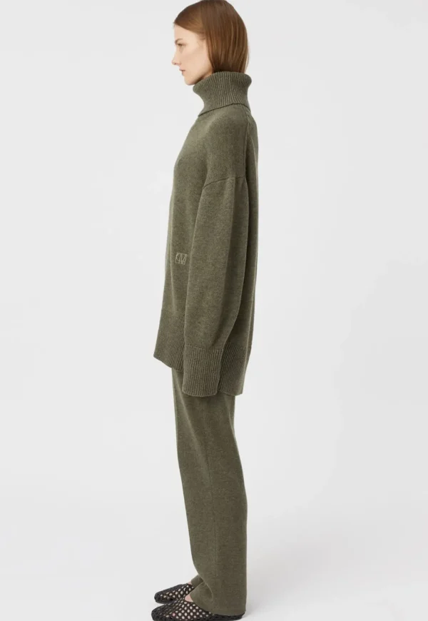 Discount Pascal Cashmere Blend Turtleneck - Army Green Women Knitwear