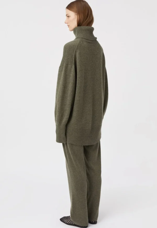 Discount Pascal Cashmere Blend Turtleneck - Army Green Women Knitwear