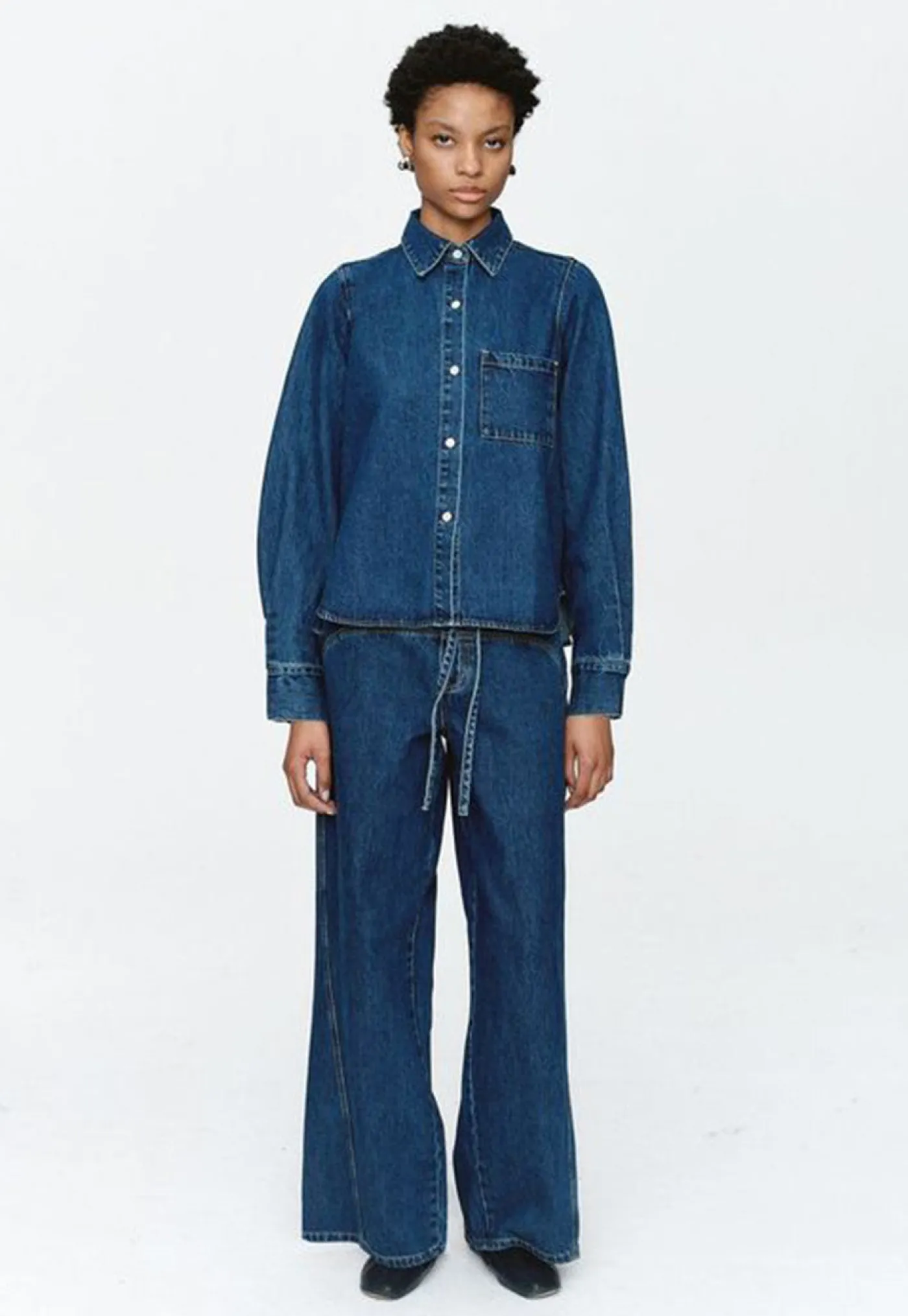 pearl_shirt__heritage_blu_0.webp Clearance Pearl Shirt - Heritage Blue Women Tops & Tees