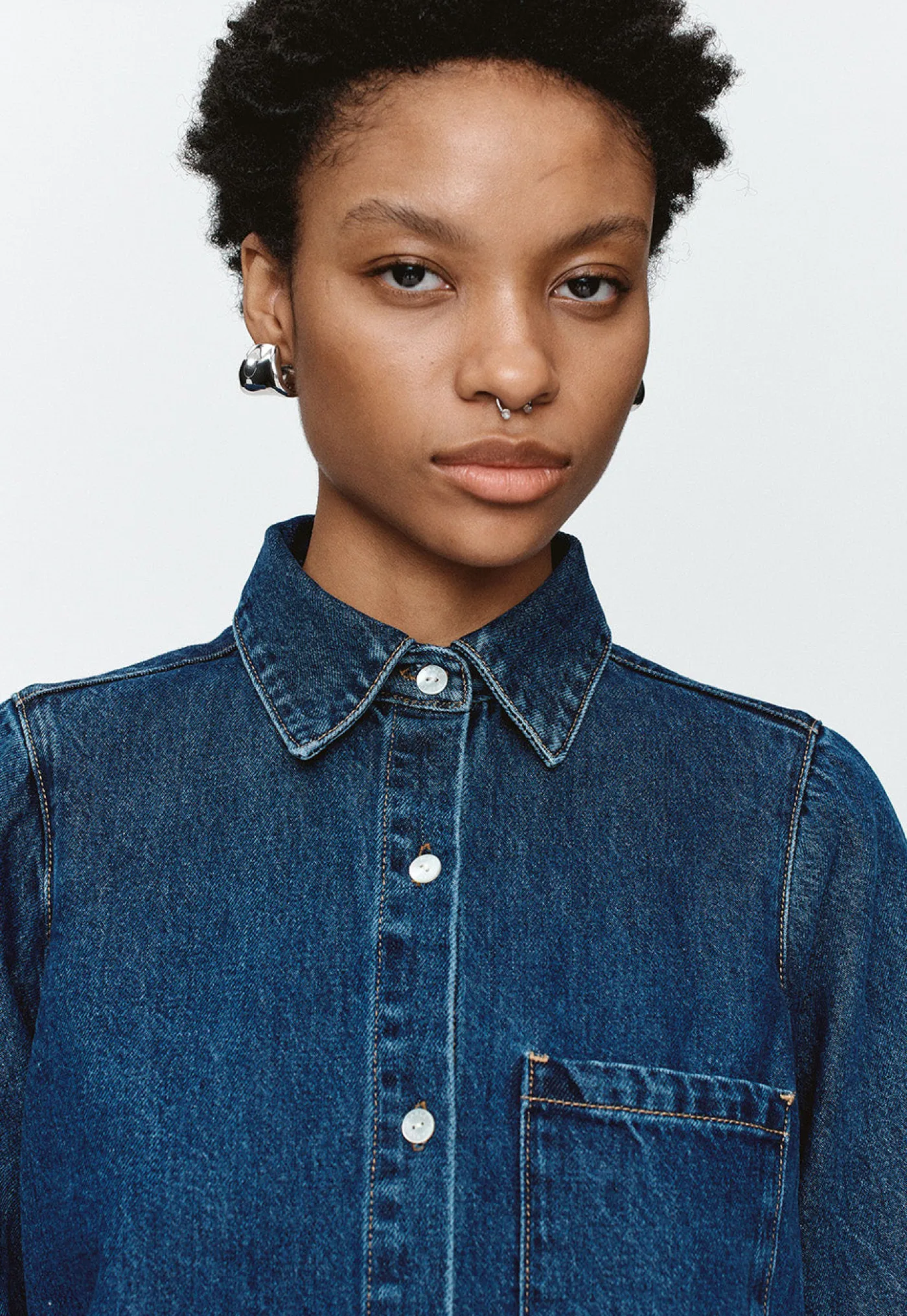 pearl_shirt__heritage_blu_1.webp Clearance Pearl Shirt - Heritage Blue Women Tops & Tees
