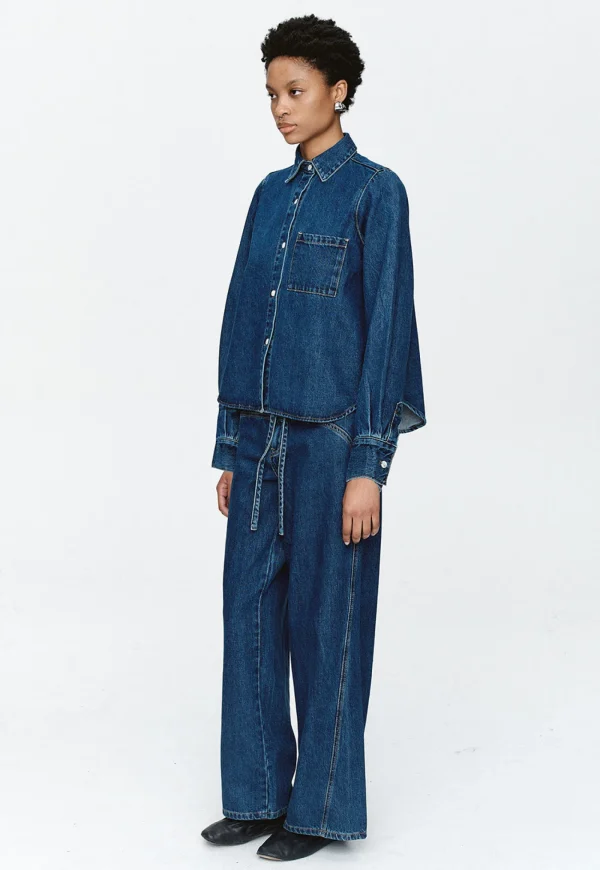 Clearance Pearl Shirt - Heritage Blue Women Tops & Tees