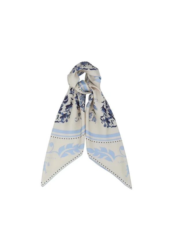 Best Porcelain Plate Classic Silk Scarf - Natural/Blue Women Scarves | Scarves