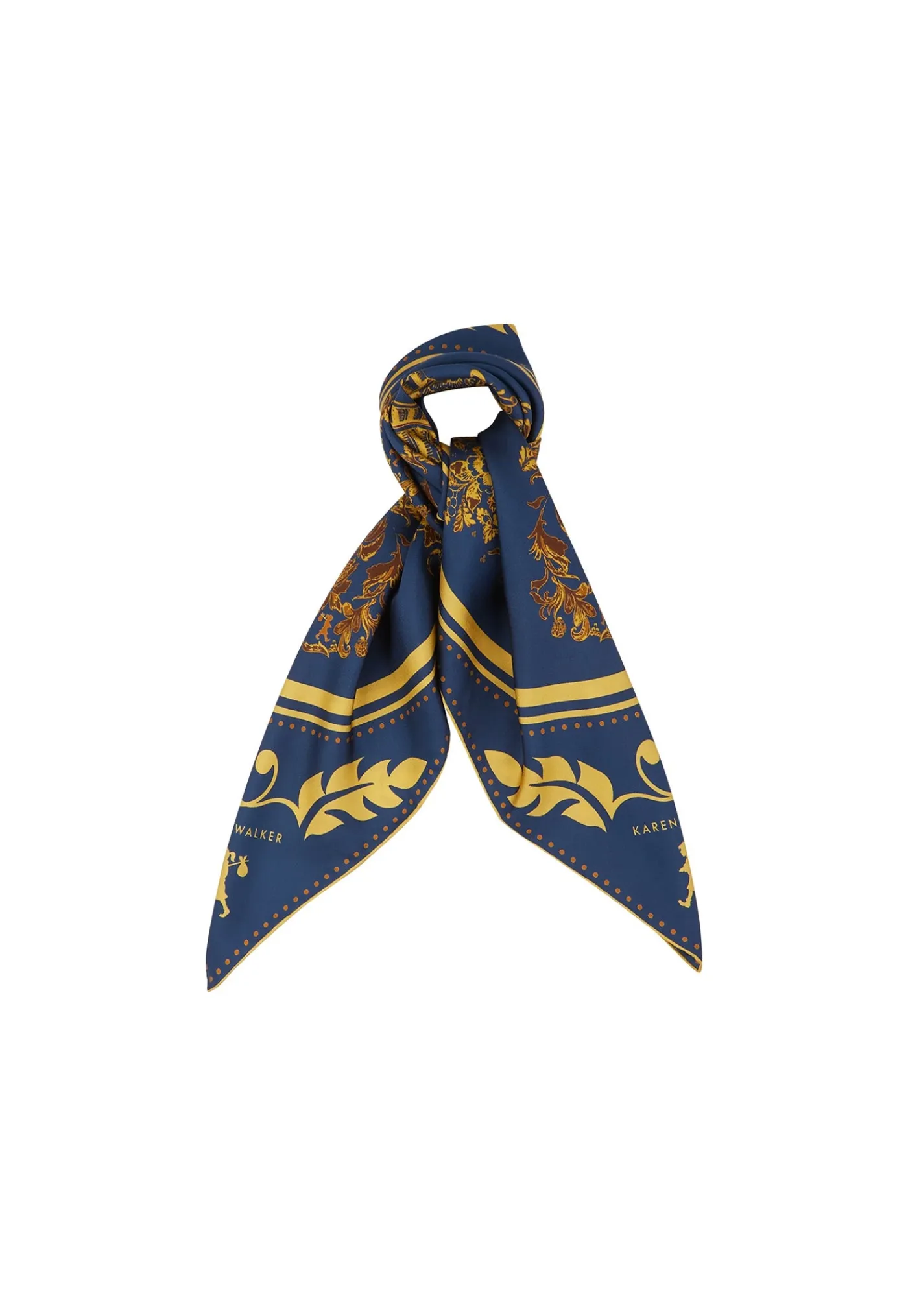 porcelain_plate_classic_s_2.webp Clearance Porcelain Plate Classic Silk Scarf - Navy/Antique Gold Women Scarves | Scarves