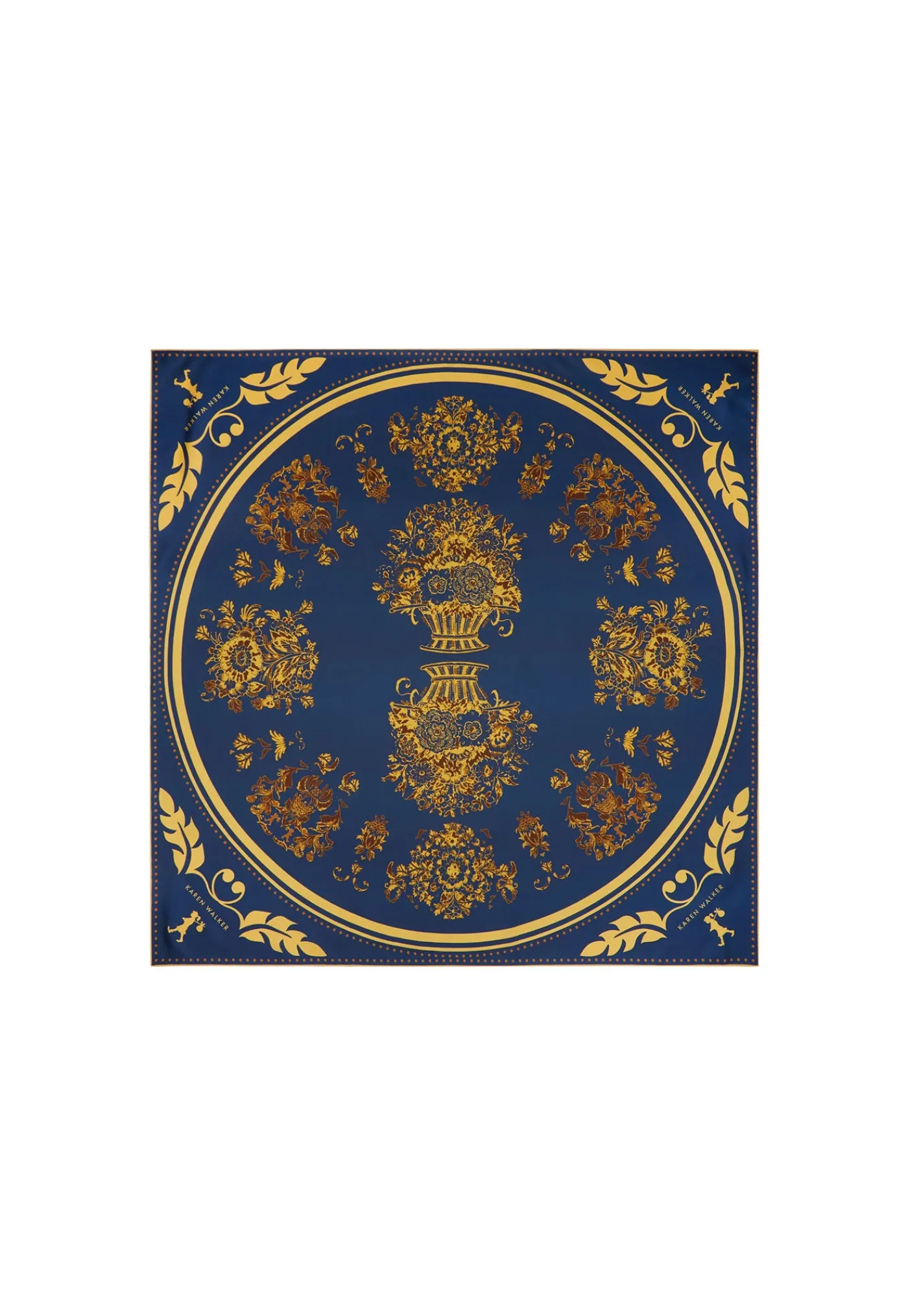 porcelain_plate_classic_s_3.webp Clearance Porcelain Plate Classic Silk Scarf - Navy/Antique Gold Women Scarves | Scarves