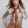 Outlet Regal Horse Silk Scarf - Caramel Women Scarves | Scarves