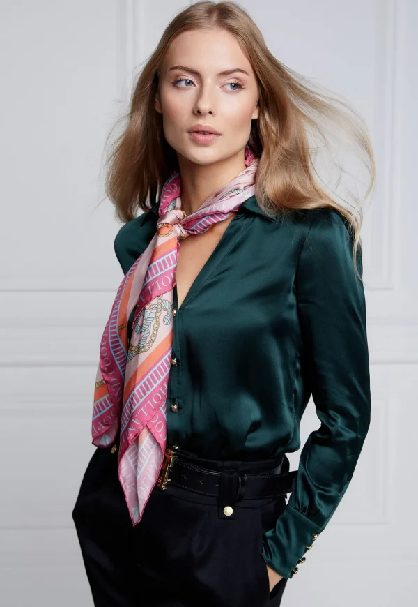 Hot Regal Horse Silk Scarf - Coral Women Scarves | Scarves