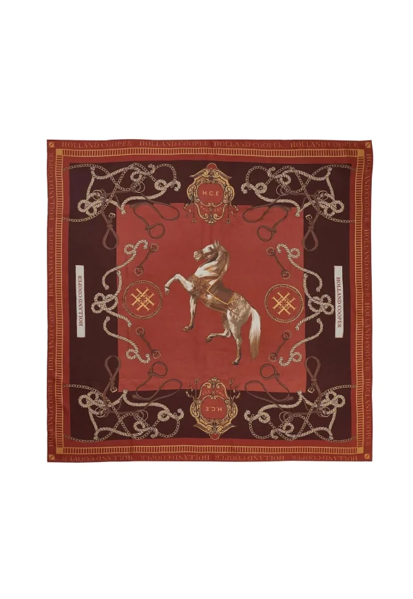 Outlet Regal Horse Silk Scarf - Caramel Women Scarves | Scarves