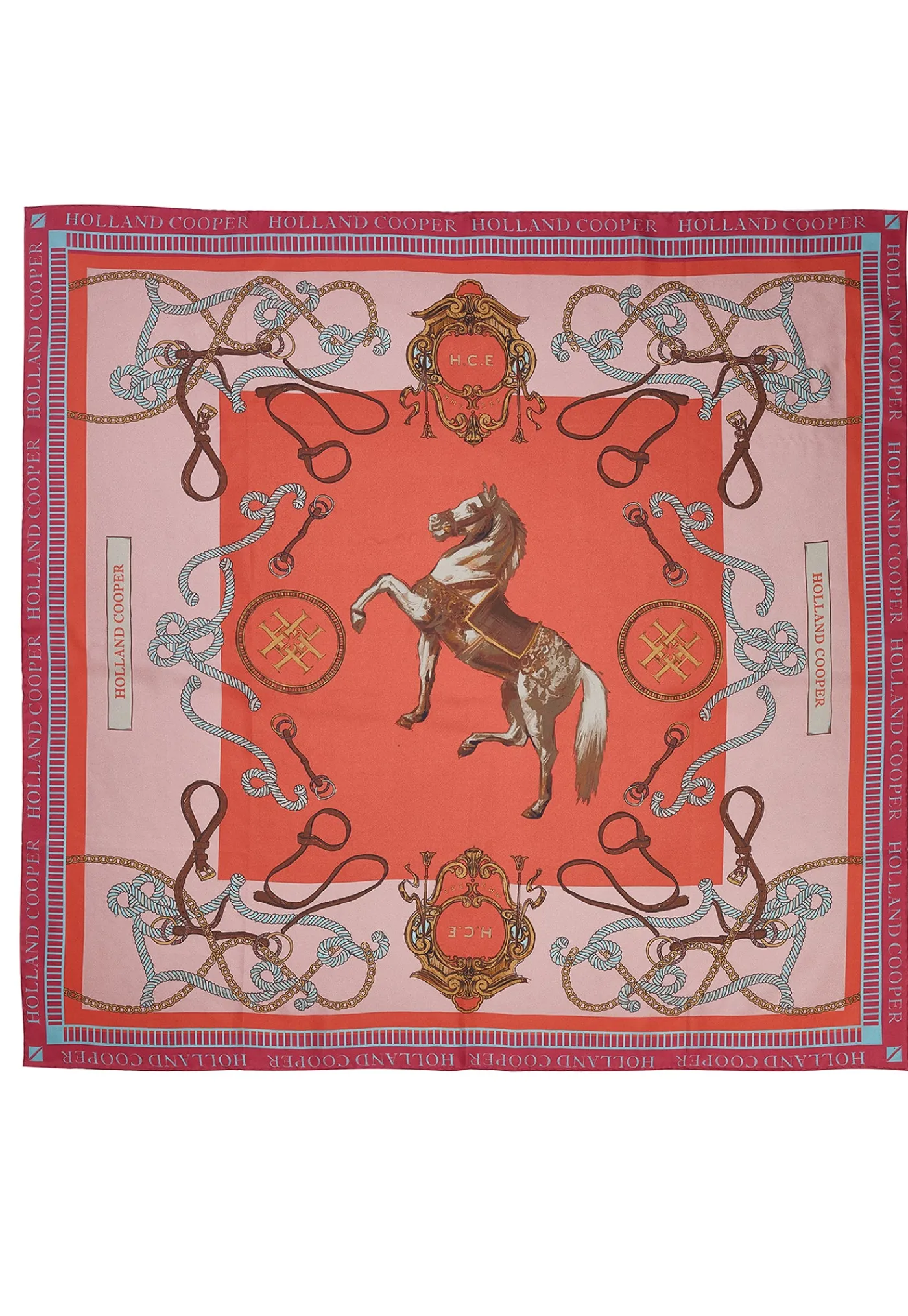 regal_horse_silk_scarf__c_2-1.webp Hot Regal Horse Silk Scarf - Coral Women Scarves | Scarves