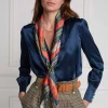 Best Regal Horse Silk Scarf - Ink Navy Neroli Women Scarves | Scarves