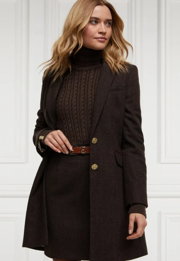 Sale Regency Skirt - Chocolate Herringbone Women Skirts