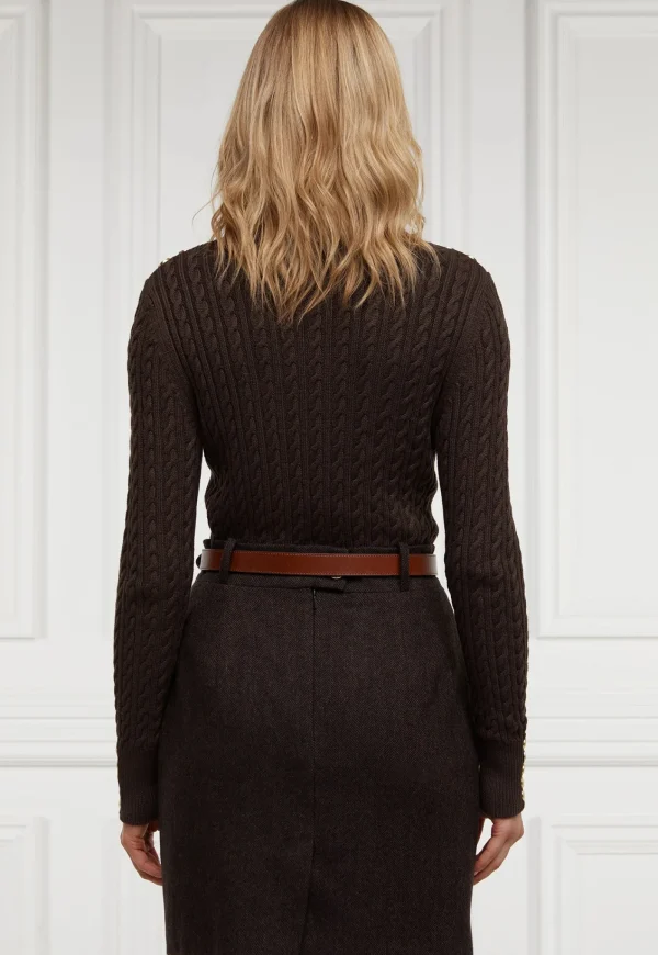 Sale Regency Skirt - Chocolate Herringbone Women Skirts