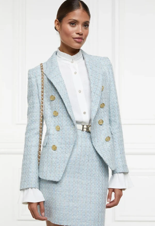 Fashion Regency Skirt - Sky Blue Boucle Women Skirts