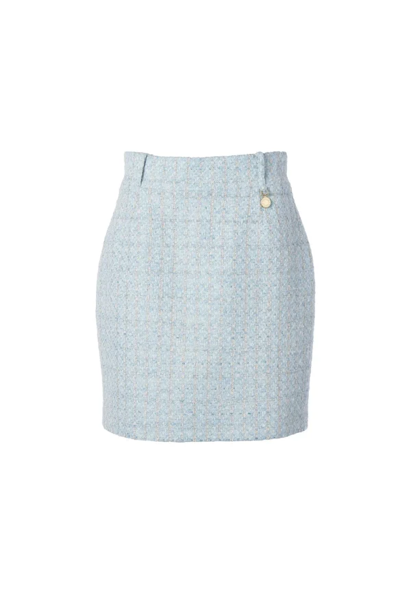 Fashion Regency Skirt - Sky Blue Boucle Women Skirts