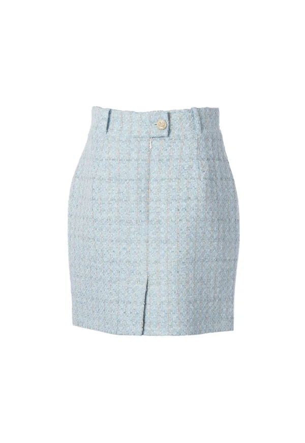 Fashion Regency Skirt - Sky Blue Boucle Women Skirts