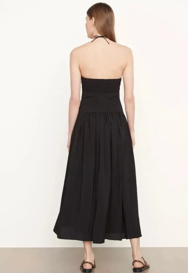 Discount Ruched Halter Neck Dress - Black Women Dresses