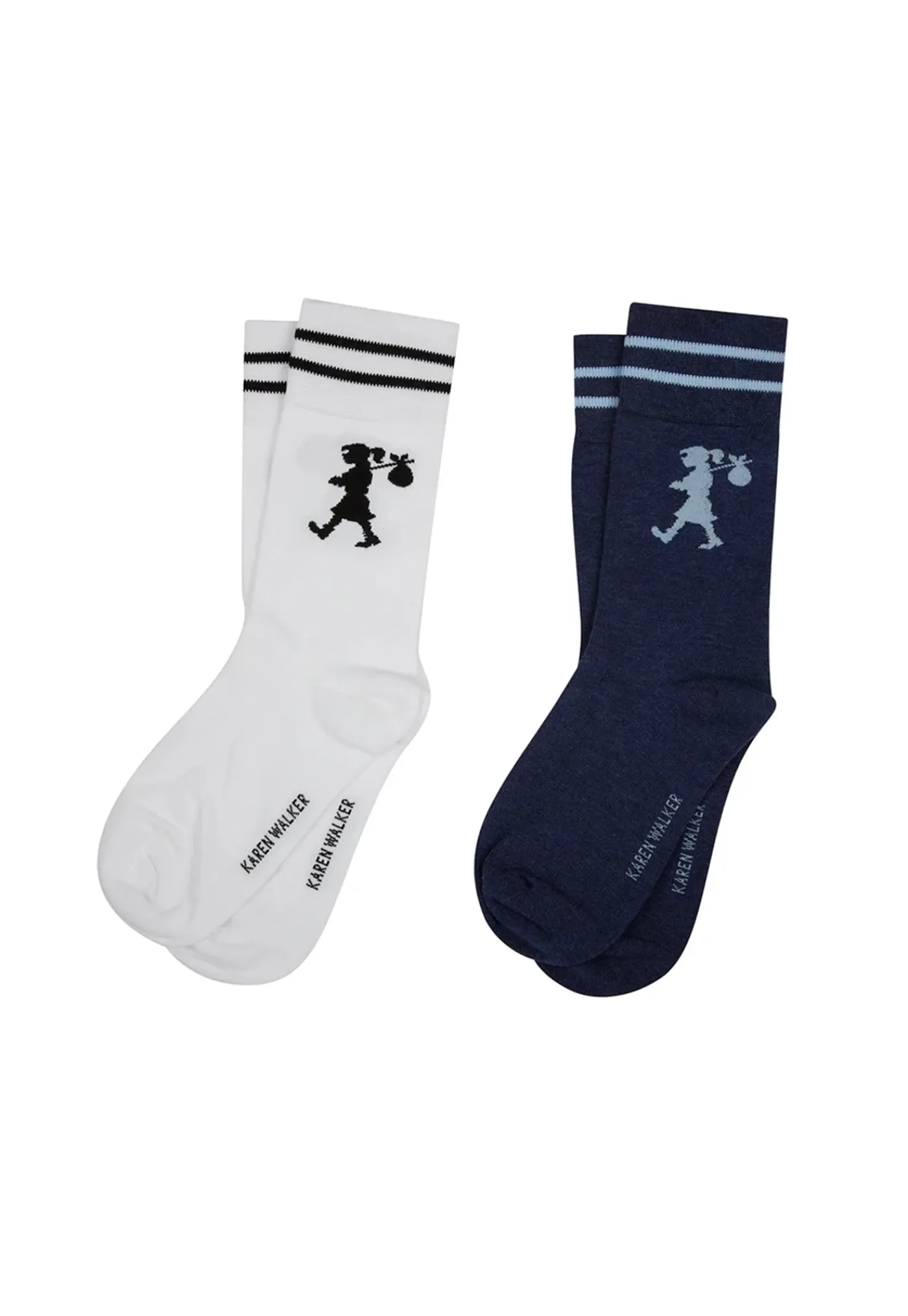 runaway_girl_socks__pack__1.webp Discount Runaway Girl Socks 2 Pack - White/Denim Blue Women Socks | Socks