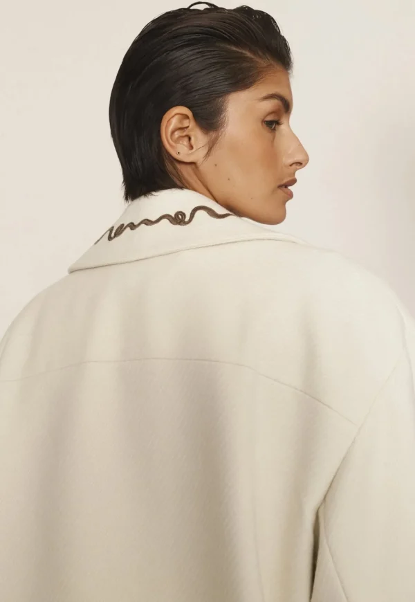 Fashion Sammy Embroidered Jacket - Cream Women Blazers & Jackets