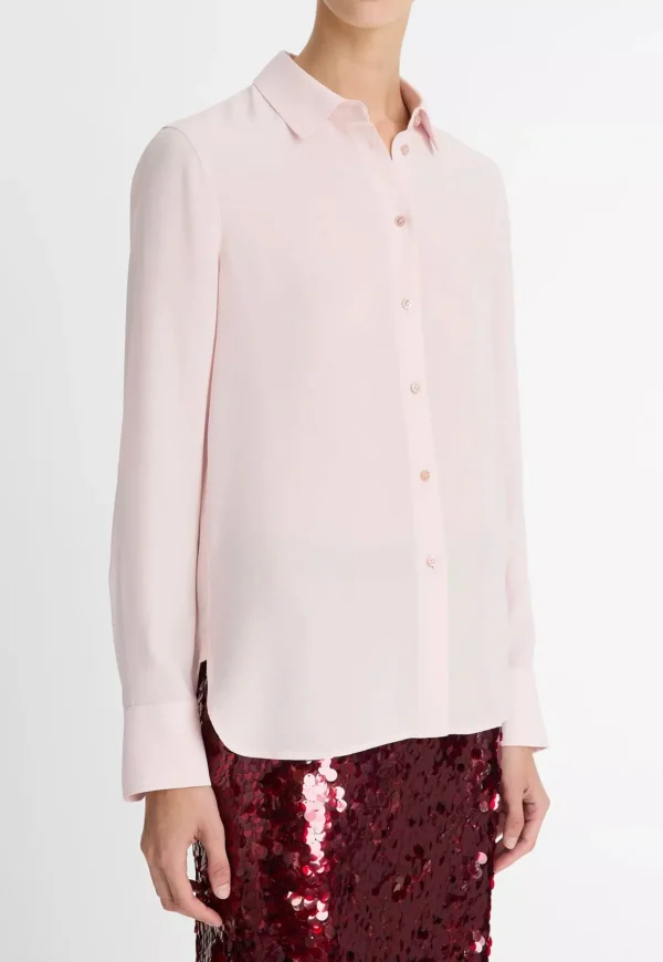 New Silk Slim Fitted Blouse - Ballet Women Tops & Tees