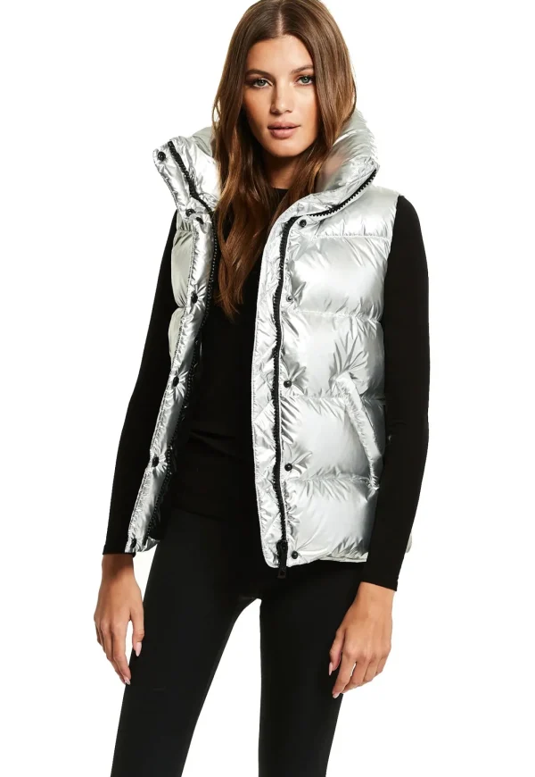 Online Simone Vest - Silver Women Blazers & Jackets