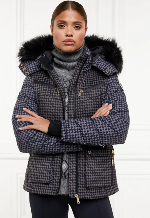 New Ski Jacket - Mono Houndstooth Women Blazers & Jackets
