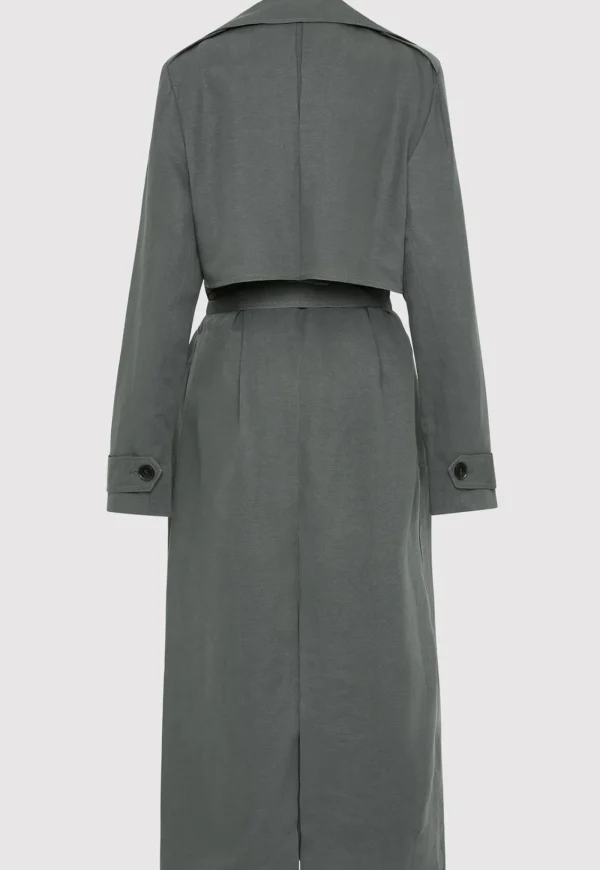 Clearance Soft Tailored Trench - Balsam Green Women Coats