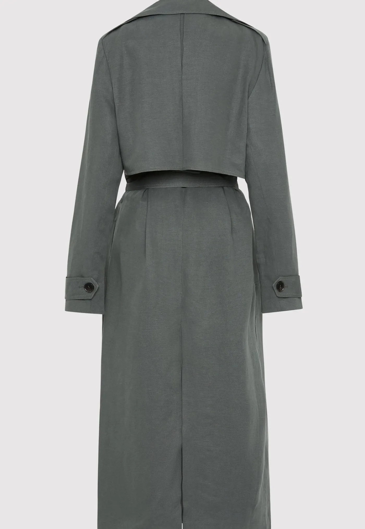 soft_tailored_trench__bal_6.webp Clearance Soft Tailored Trench - Balsam Green Women Coats