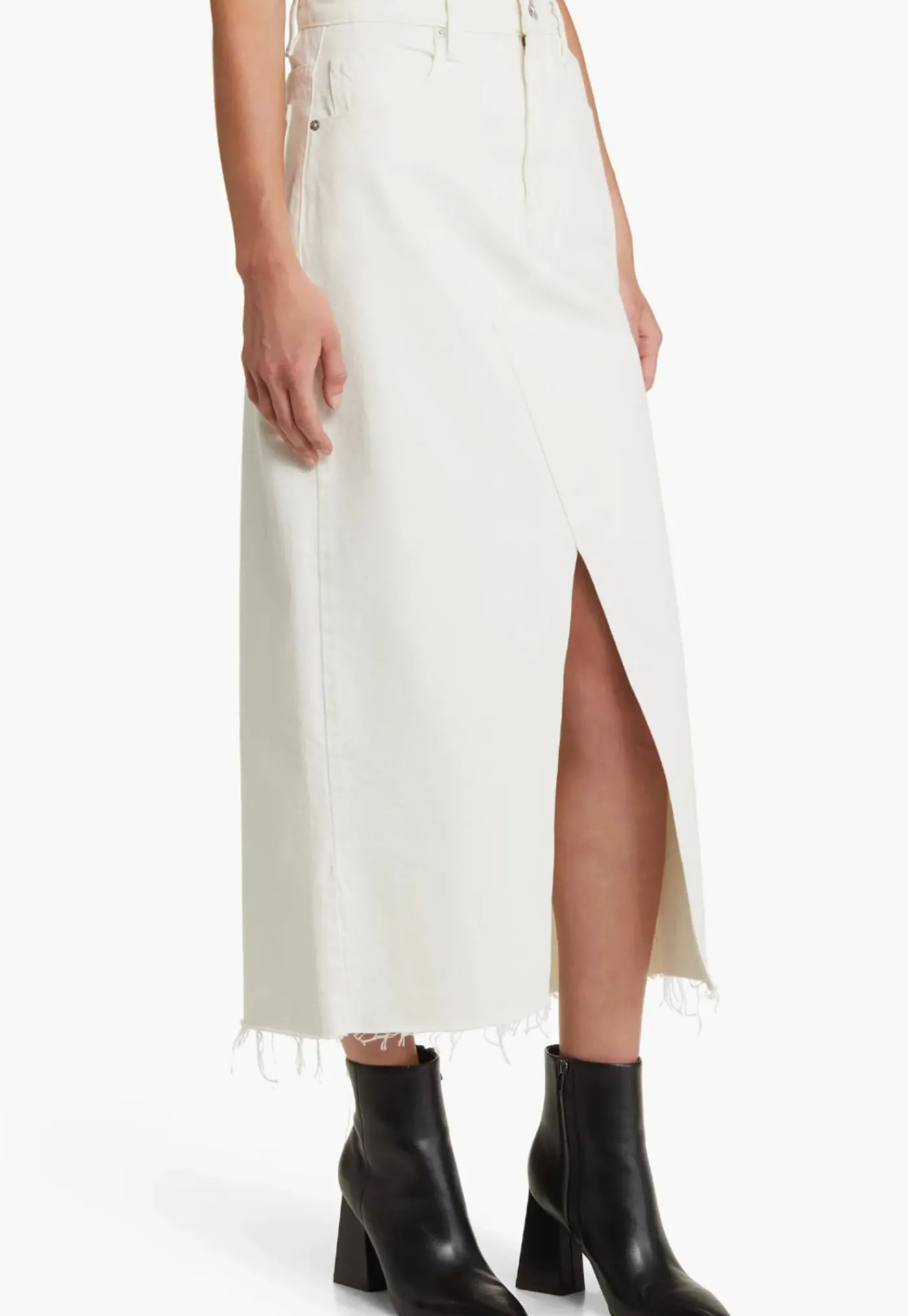 the_midaxi_skirt_angled_s_1.webp Sale The Midaxi Skirt Angled Seam - Ecru Women Skirts | Denim