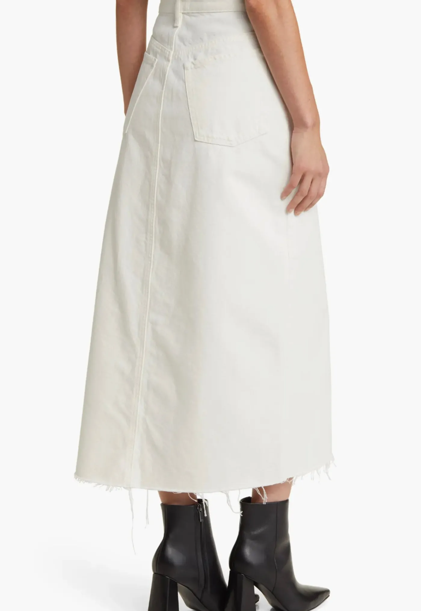 the_midaxi_skirt_angled_s_2.webp Sale The Midaxi Skirt Angled Seam - Ecru Women Skirts | Denim
