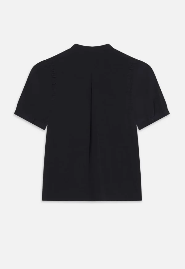 Fashion The Silk Gathered Top - Navy Women Tops & Tees
