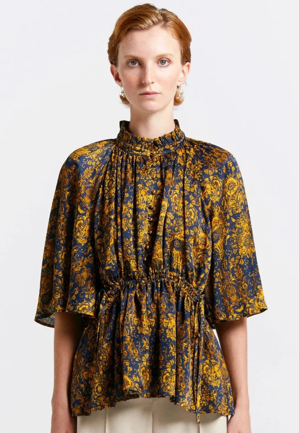 Online Trinket Top - Navy/Antique Gold Women Tops & Tees