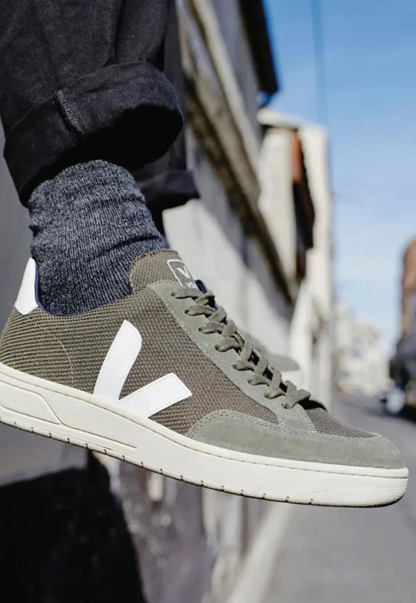 Outlet V-12 B-Mesh -Olive White Women Footwear | Sneakers